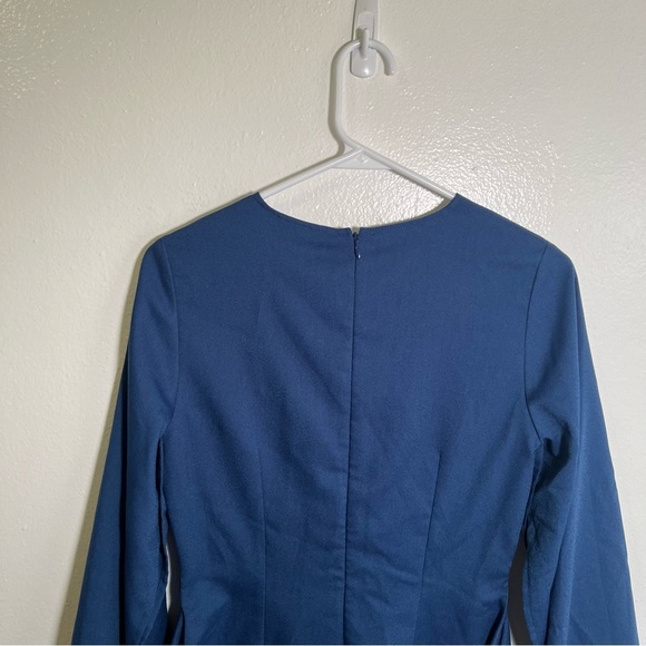 D.d Blouse Ruffle Tulip Sleeve Blue 2 - Picture 9 of 13